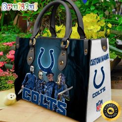 NFL Indianapolis Colts Custom Name Halloween Edition Leather Hand Bag