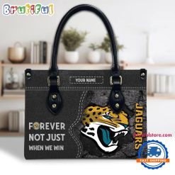 NFL Jacksonville Jaguars Custom Name Gift For Fans Leather Hand Bag