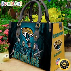 NFL Jacksonville Jaguars Custom Name Halloween Edition Leather Hand Bag