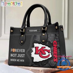 NFL Kansas City Chiefs Custom Name Gift For Fans Leather Hand Bag