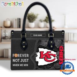 NFL Kansas City Chiefs Custom Name Gift For Fans Leather Hand Bag