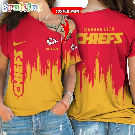 NFL Kansas City Chiefs Custom Name Limited Edition One Shoulder T-Shirt