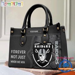 NFL Las Vegas Raiders Custom Name Gift For Fans Leather Hand Bag