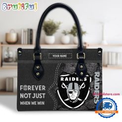 NFL Las Vegas Raiders Custom Name Gift For Fans Leather Hand Bag