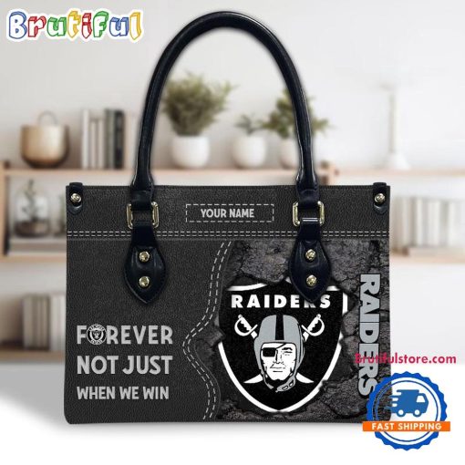 NFL Las Vegas Raiders Custom Name Gift For Fans Leather Hand Bag