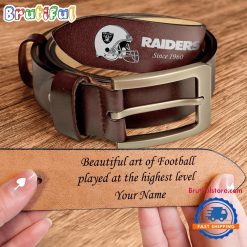NFL Las Vegas Raiders Custom Name Leather Belt