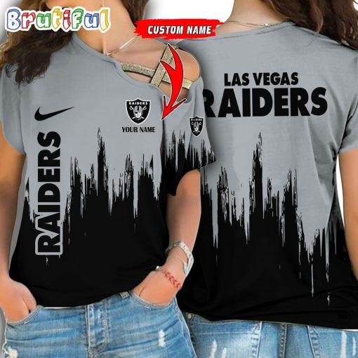NFL Las Vegas Raiders Custom Name Limited Edition One Shoulder T-Shirt