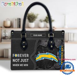 NFL Los Angeles Chargers Custom Name Gift For Fans Leather Hand Bag