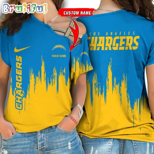 NFL Los Angeles Chargers Custom Name Limited Edition One Shoulder T-Shirt