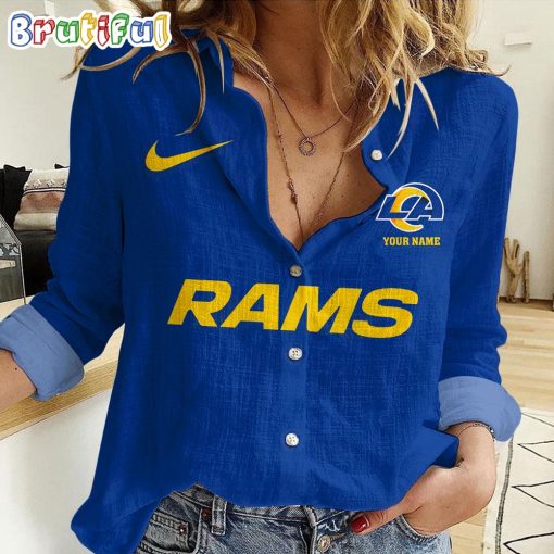 NFL Los Angeles Rams Custom Name New Edition Casual Shirt for Women