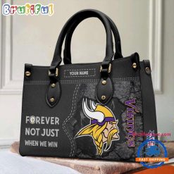 NFL Minnesota Vikings Custom Name Gift For Fans Leather Hand Bag