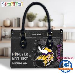 NFL Minnesota Vikings Custom Name Gift For Fans Leather Hand Bag