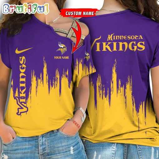 NFL Minnesota Vikings Custom Name Limited Edition One Shoulder T-Shirt
