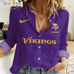NFL Minnesota Vikings Custom Name New Edition Casual Shirt for Women