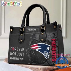 NFL New England Patriots Custom Name Gift For Fans Leather Hand Bag
