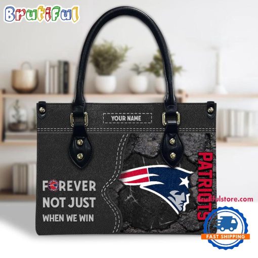 NFL New England Patriots Custom Name Gift For Fans Leather Hand Bag