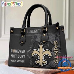 NFL New Orleans Saints Custom Name Gift For Fans Leather Hand Bag