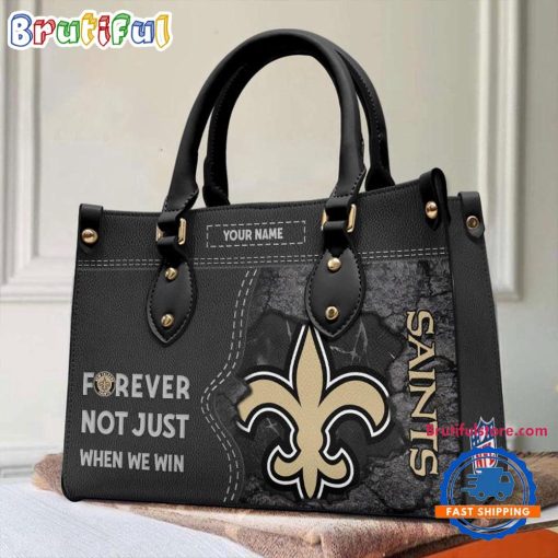 NFL New Orleans Saints Custom Name Gift For Fans Leather Hand Bag