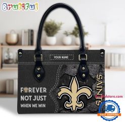 NFL New Orleans Saints Custom Name Gift For Fans Leather Hand Bag