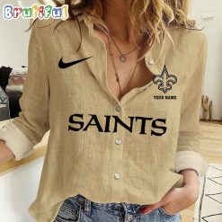 NFL New Orleans Saints Custom Name New Edition Casual Shirt for Women