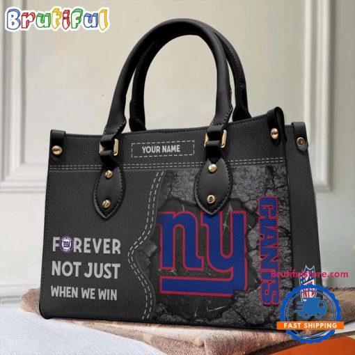 NFL New York Giants Custom Name Gift For Fans Leather Hand Bag