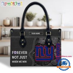 NFL New York Giants Custom Name Gift For Fans Leather Hand Bag