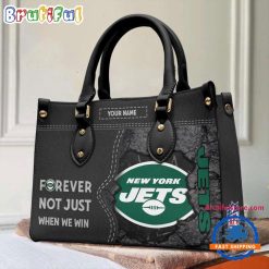NFL New York Jets Custom Name Gift For Fans Leather Hand Bag