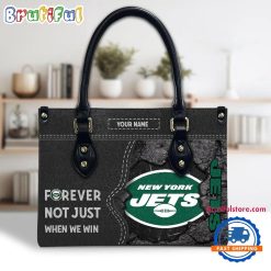 NFL New York Jets Custom Name Gift For Fans Leather Hand Bag