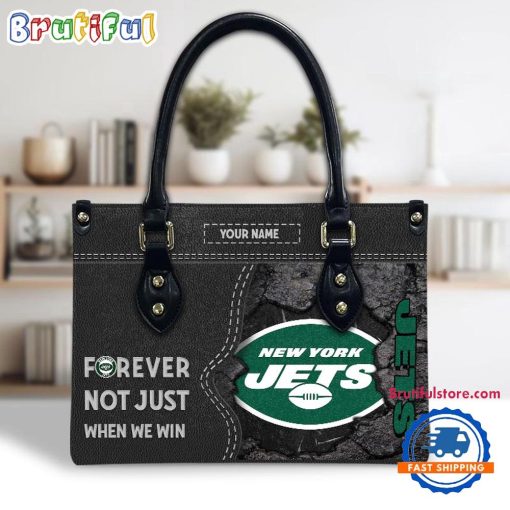 NFL New York Jets Custom Name Gift For Fans Leather Hand Bag