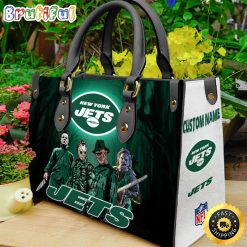 NFL New York Jets Custom Name Halloween Edition Leather Hand Bag