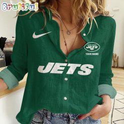 NFL New York Jets Custom Name New Edition Casual Shirt for Women