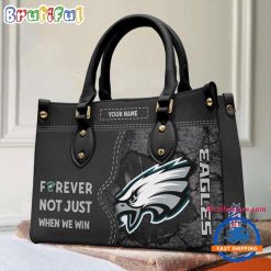 NFL Philadelphia Eagles Custom Name Gift For Fans Leather Hand Bag