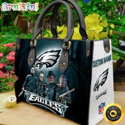 NFL Philadelphia Eagles Custom Name Halloween Edition Leather Hand Bag