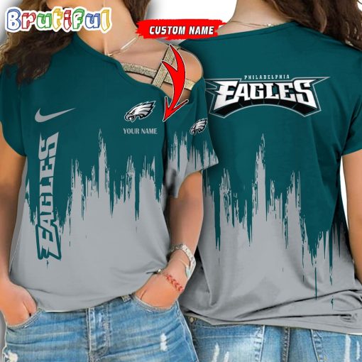 NFL Philadelphia Eagles Custom Name Limited Edition One Shoulder T-Shirt