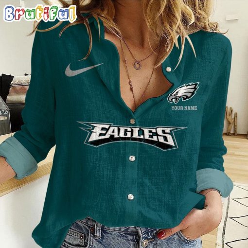 NFL Philadelphia Eagles Custom Name New Edition Casual Shirt for Women