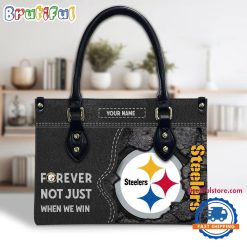 NFL Pittsburgh Steelers Custom Name Gift For Fans Leather Hand Bag