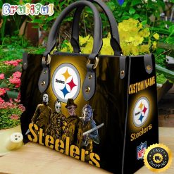 NFL Pittsburgh Steelers Custom Name Halloween Edition Leather Hand Bag
