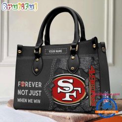 NFL San Francisco 49ers Custom Name Gift For Fans Leather Hand Bag