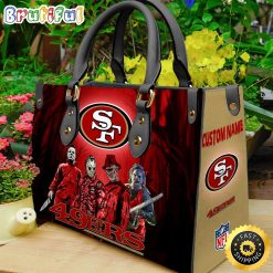 NFL San Francisco 49ers Custom Name Halloween Edition Leather Hand Bag