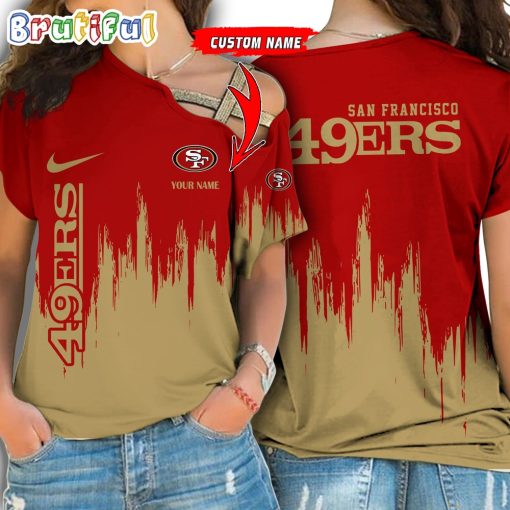 NFL San Francisco 49ers Custom Name Limited Edition One Shoulder T-Shirt