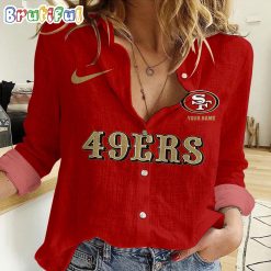NFL San Francisco 49ers Custom Name New Edition Casual Shirt for Women