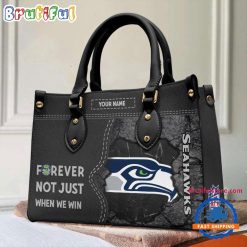 NFL Seattle Seahawks Custom Name Gift For Fans Leather Hand Bag