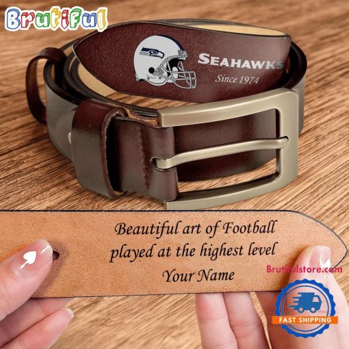 NFL Seattle Seahawks Custom Name Leather Belt