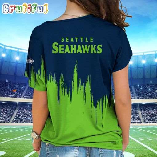 NFL Seattle Seahawks Custom Name Limited Edition One Shoulder T-Shirt