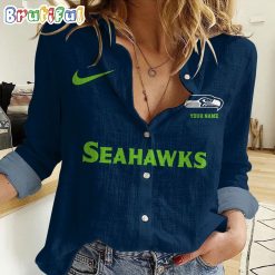 NFL Seattle Seahawks Custom Name New Edition Casual Shirt for Women