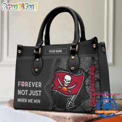 NFL Tampa Bay Buccaneers Custom Name Gift For Fans Leather Hand Bag