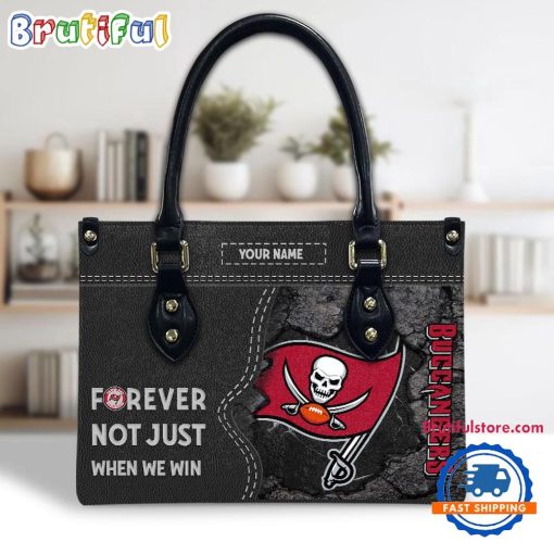 NFL Tampa Bay Buccaneers Custom Name Gift For Fans Leather Hand Bag
