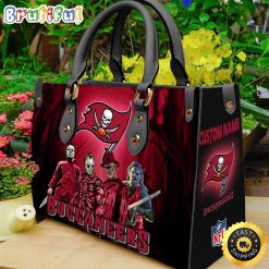 NFL Tampa Bay Buccaneers Custom Name Halloween Edition Leather Hand Bag