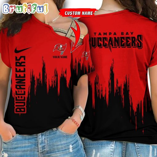 NFL Tampa Bay Buccaneers Custom Name Limited Edition One Shoulder T-Shirt