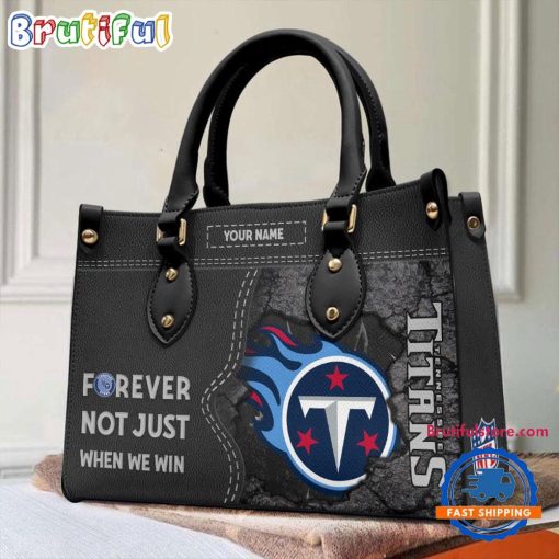 NFL Tennessee Titans Custom Name Gift For Fans Leather Hand Bag